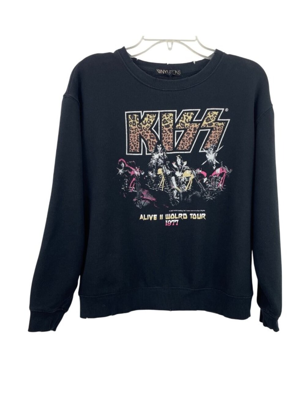 The Vinyl Icons Kiss Alive II 1977 World Tour Black Graphic Sweatshirt Womens M
